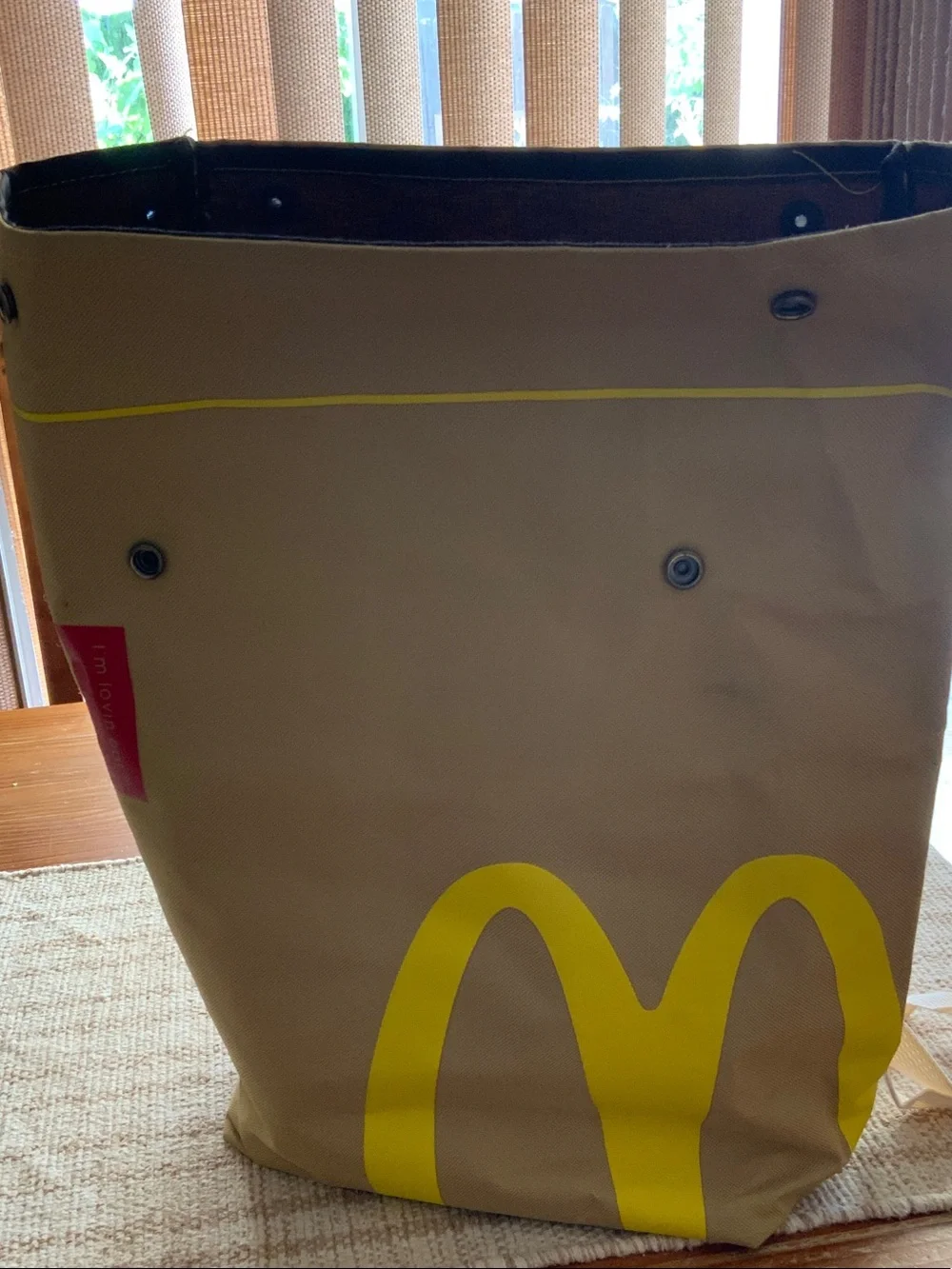 McDonald's Beige Backpack with Yellow Logo